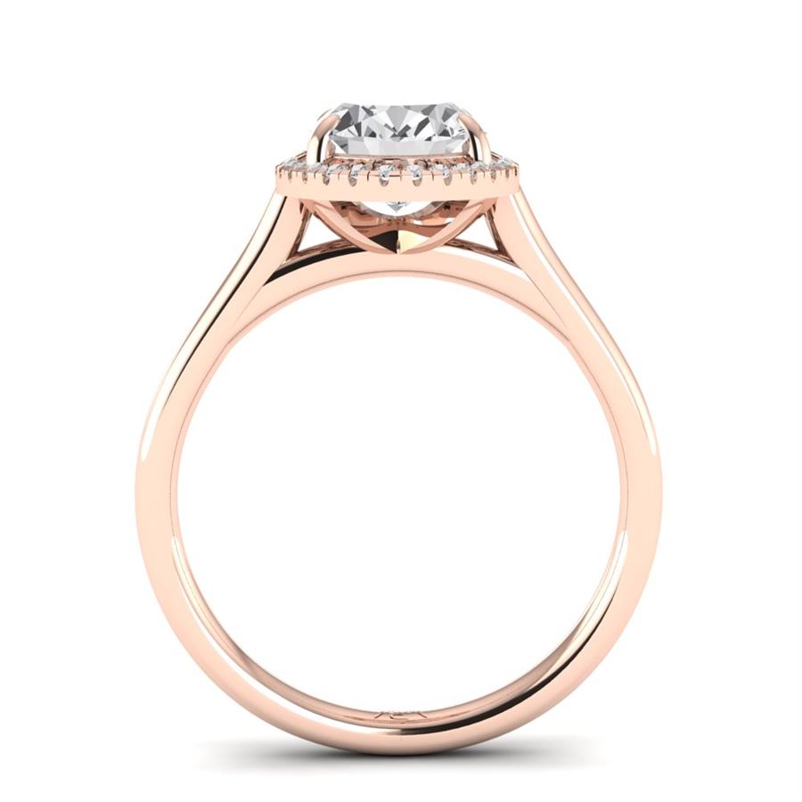 Solitaires Fayra Argent Plaqué Or Rose Diamant 1.75 ct