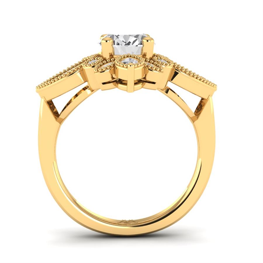 Solitaires Francine Argent Plaqué Or Jaune Oxyde de zirconium 2 ct