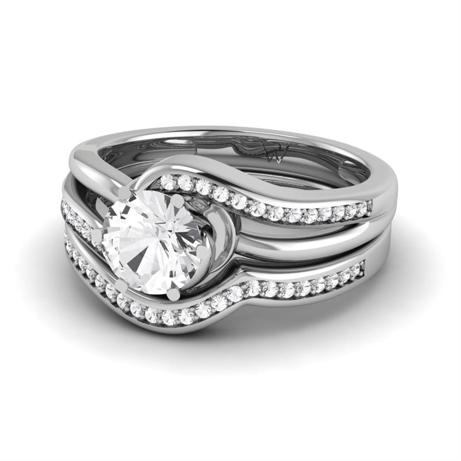 Solitaires Fusion Or Blanc Oxyde de zirconium 1.15 ct
