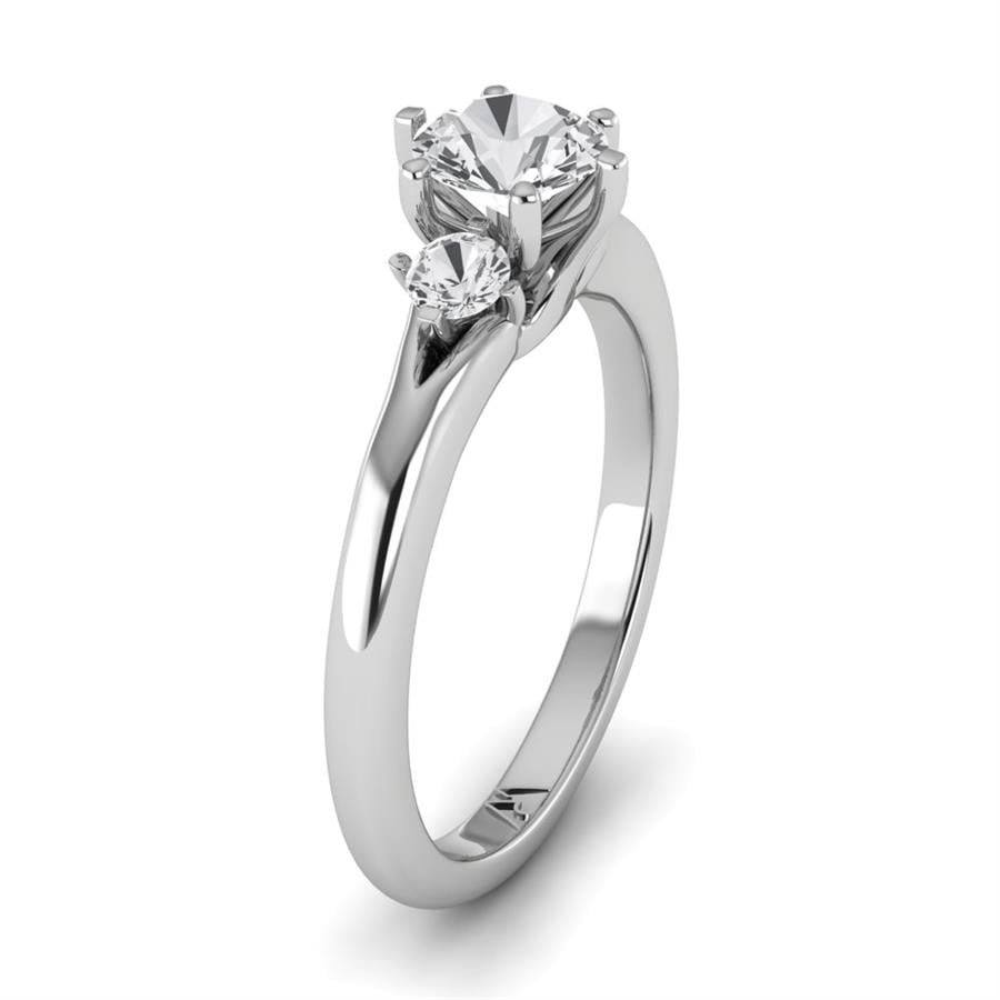 Solitaires Galante Argent Rhodié Blanc Oxyde de zirconium 0.75 ct