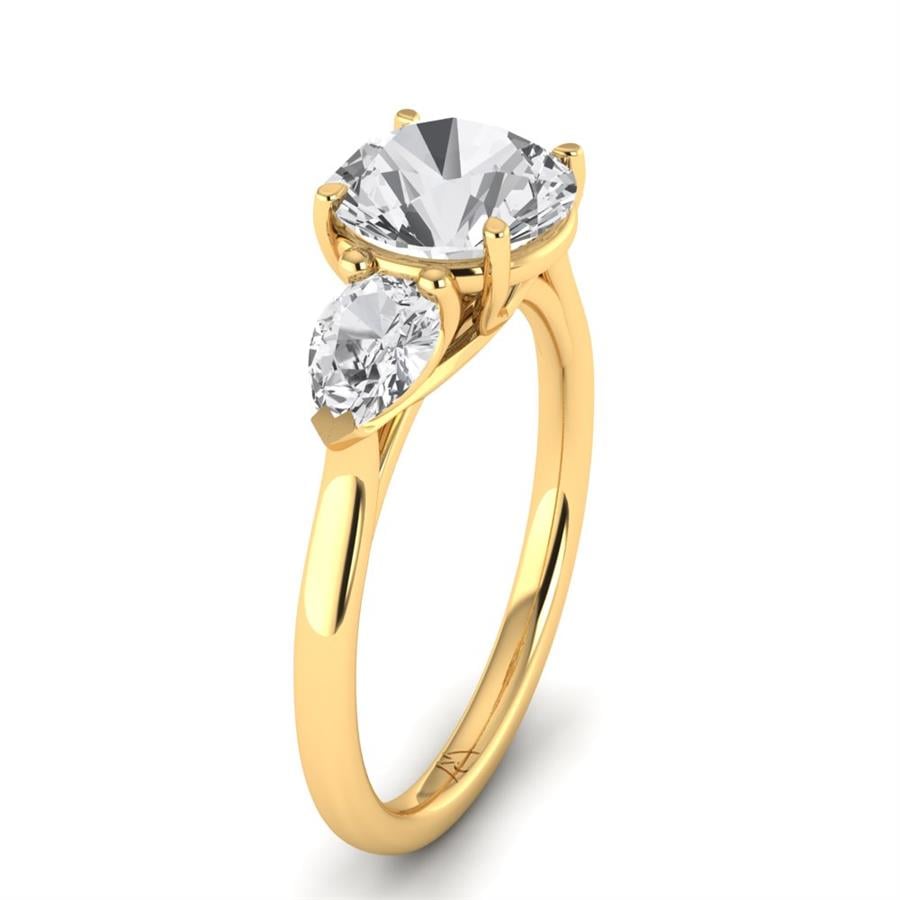 Solitaires Halo Argent Plaqué Or Jaune Oxyde de zirconium 2.7 ct
