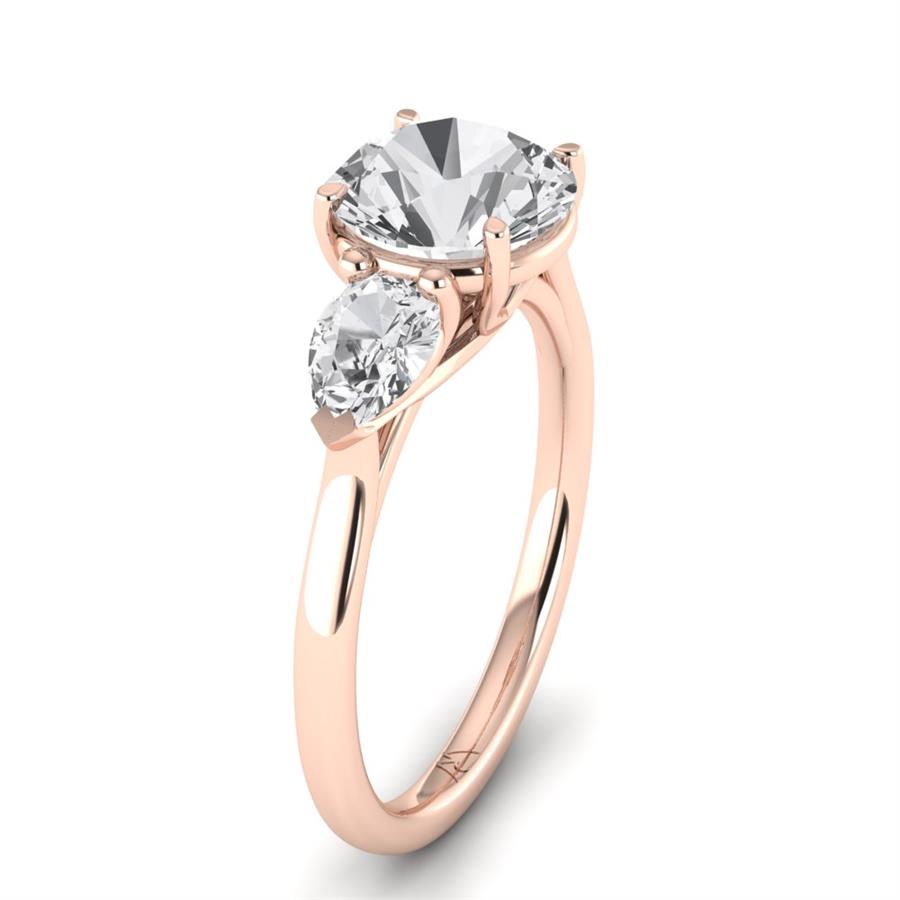 Solitaires Halo Argent Plaqué Or Rose Oxyde de zirconium 2.7 ct
