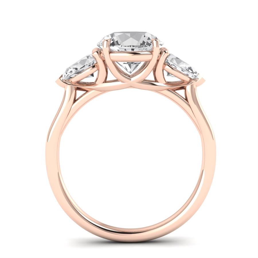 Solitaires Halo Argent Plaqué Or Rose Oxyde de zirconium 2.7 ct