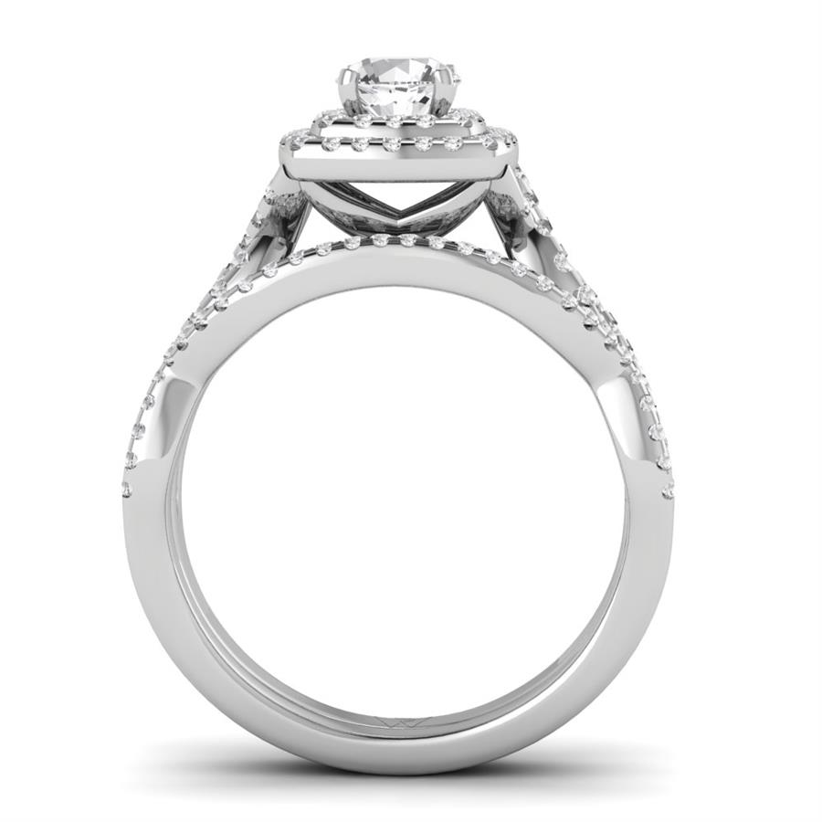 Solitaires Harmonie Argent Rhodié Blanc Diamant 1 ct