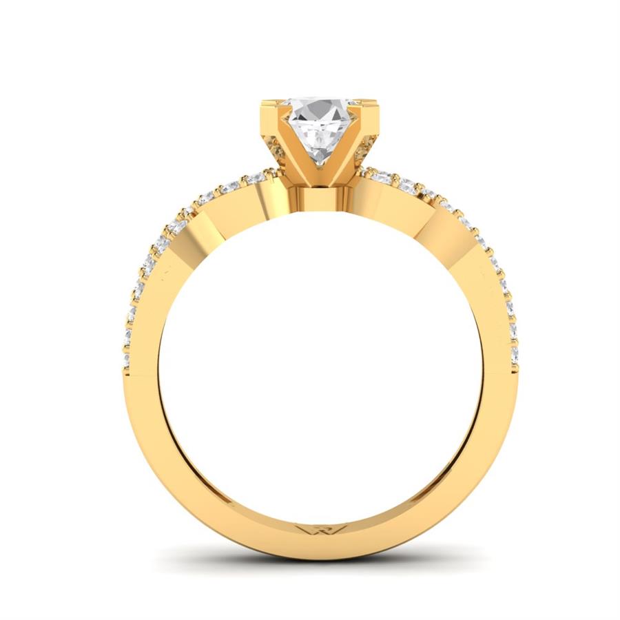 Solitaires Infini Argent Plaqué Or Jaune Diamant 1 ct