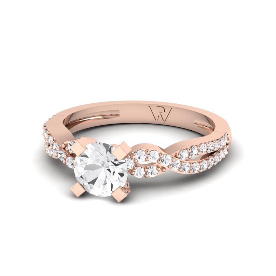 Solitaires Infini Argent Plaqué Or Rose Diamant 1 ct