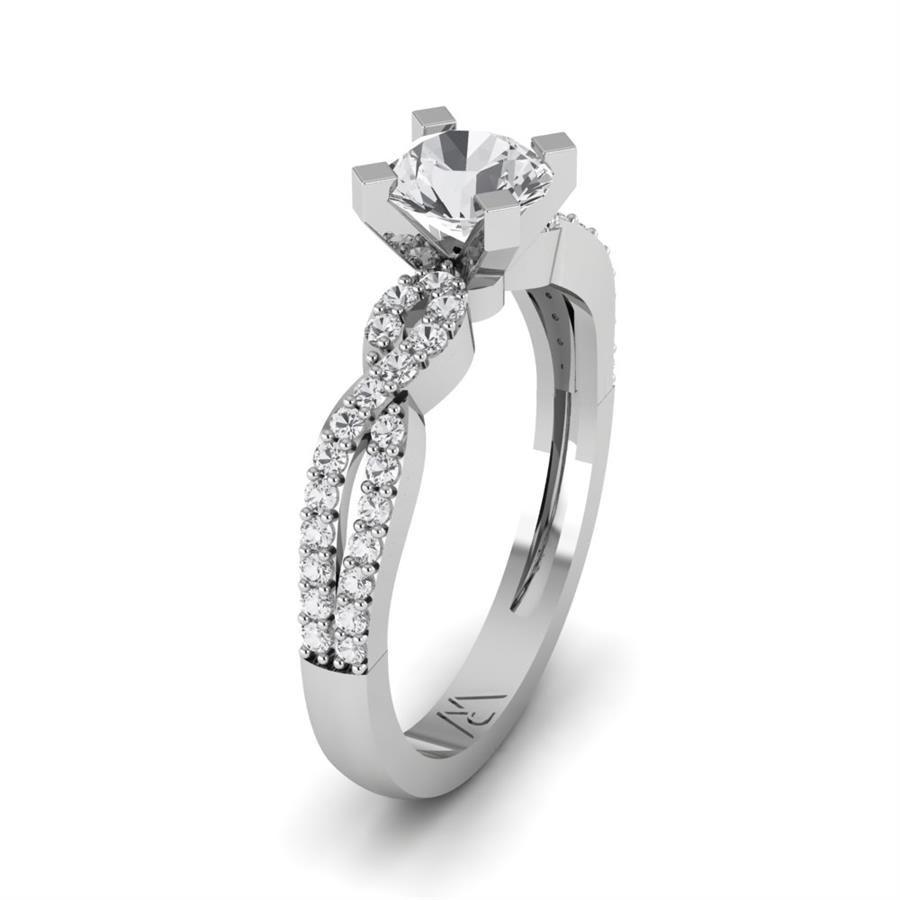 Solitaires Infini Or Blanc Oxyde de zirconium 1 ct