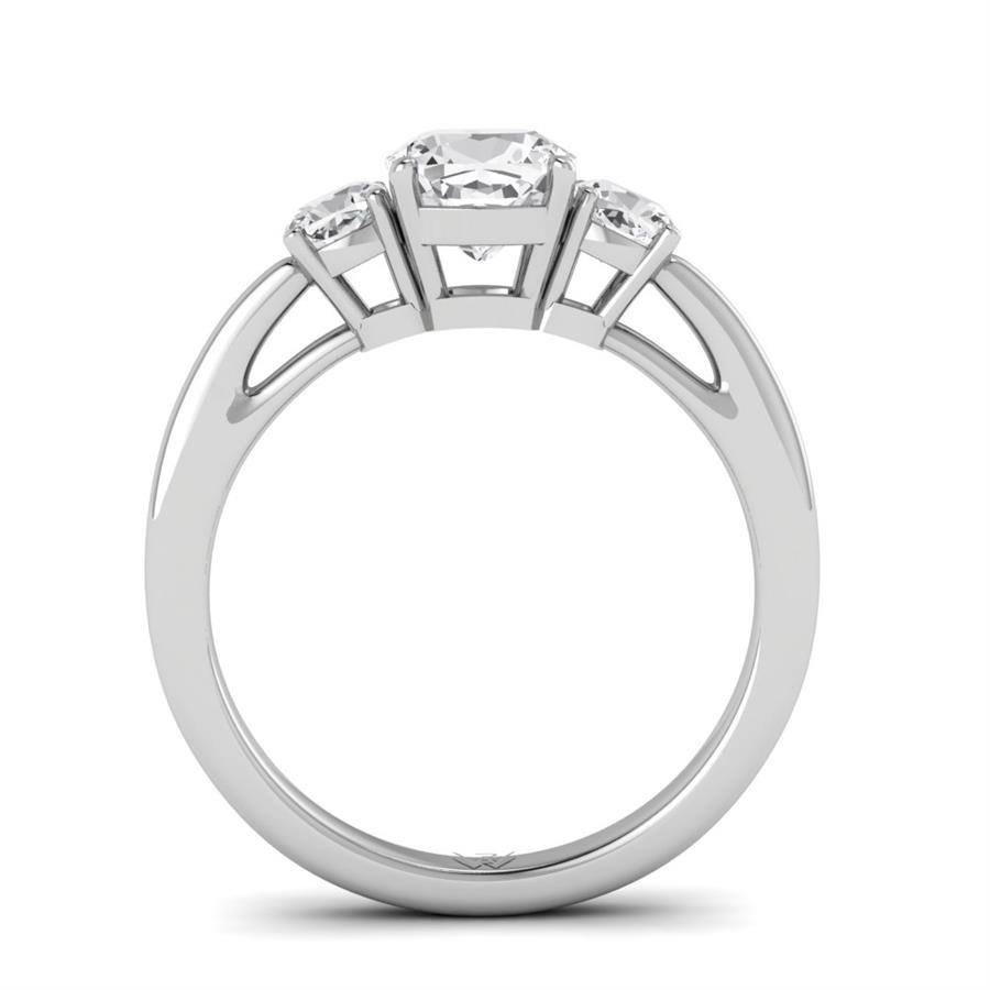 Solitaires Liane Argent Rhodié Blanc Oxyde de zirconium 1.75 ct