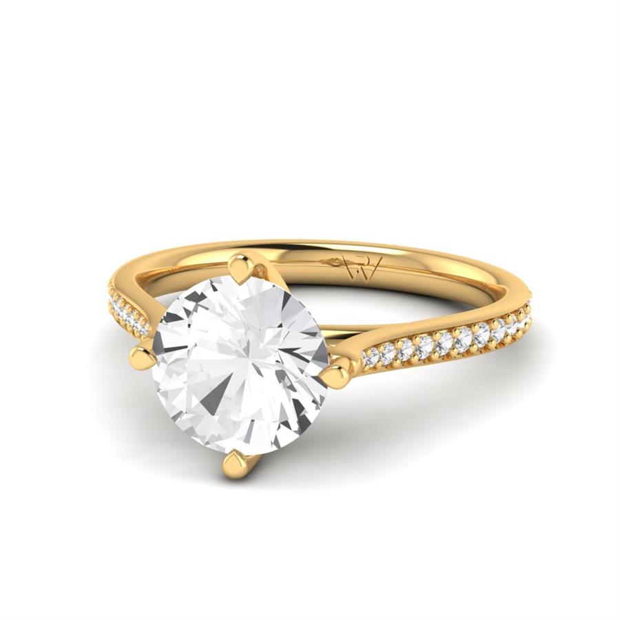 Solitaires Liora Argent Plaqué Or Jaune Diamant 2.20 ct