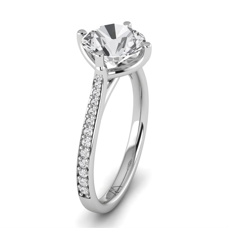 Solitaires Liora Argent Rhodié Blanc Oxyde de zirconium 2.20 ct