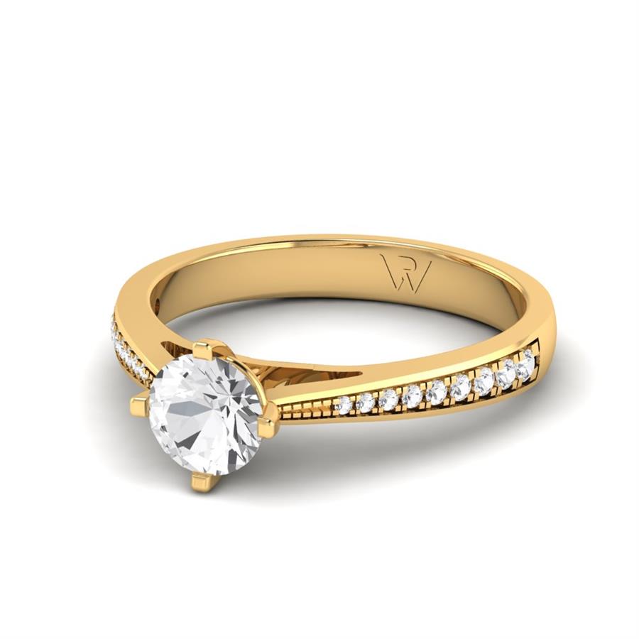 Solitaires Élise Argent Plaqué Or Jaune Oxyde de zirconium 0.60 ct