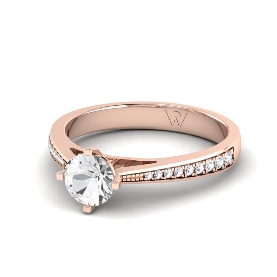 Solitaires Élise Argent Plaqué Or Rose Oxyde de zirconium 0.60 ct