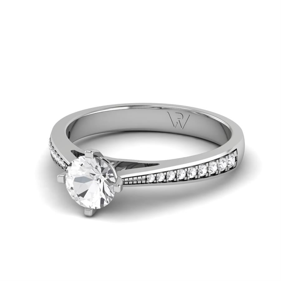 Solitaires Élise Argent Rhodié Blanc Diamant 0.60 ct