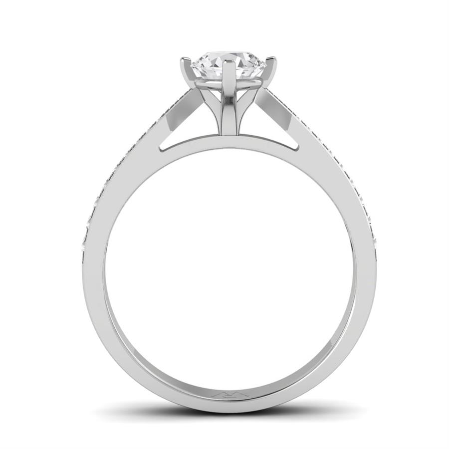 Solitaires Élise Argent Rhodié Blanc Diamant 0.60 ct