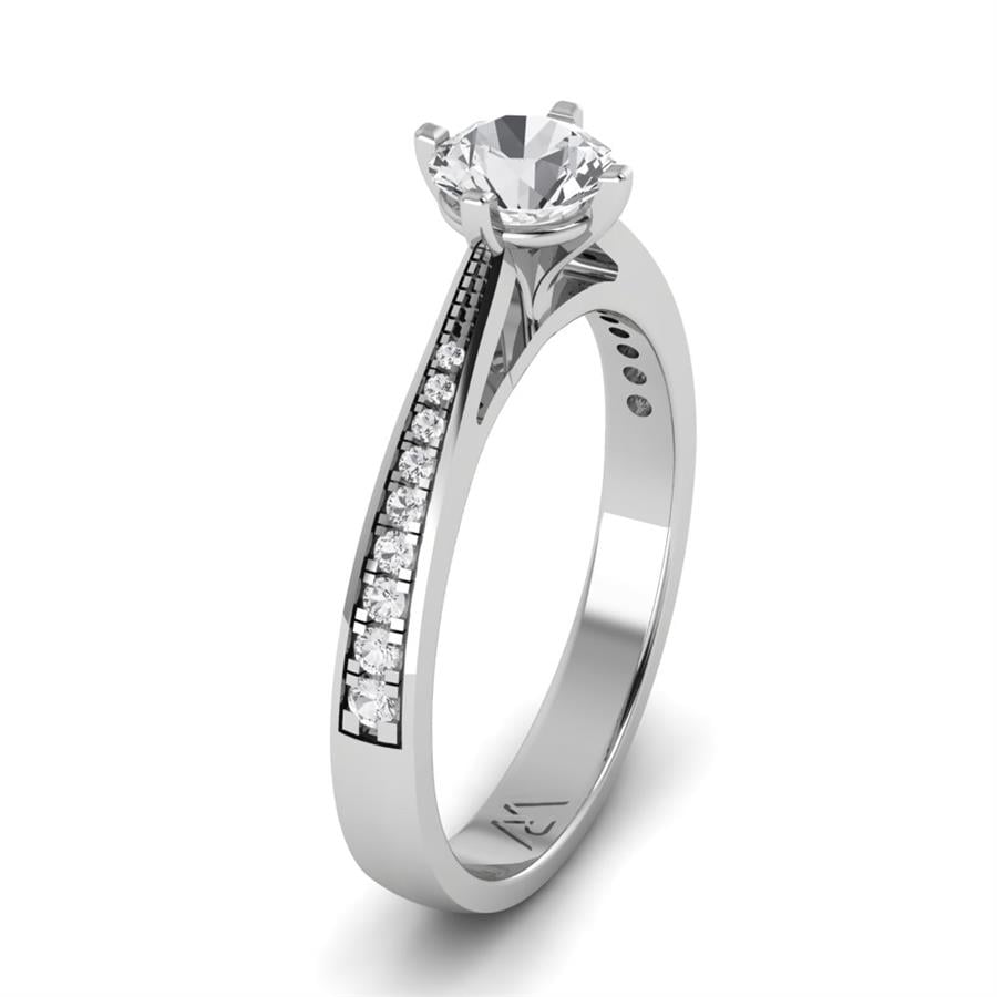 Solitaires Élise Argent Rhodié Blanc Oxyde de zirconium 0.60 ct
