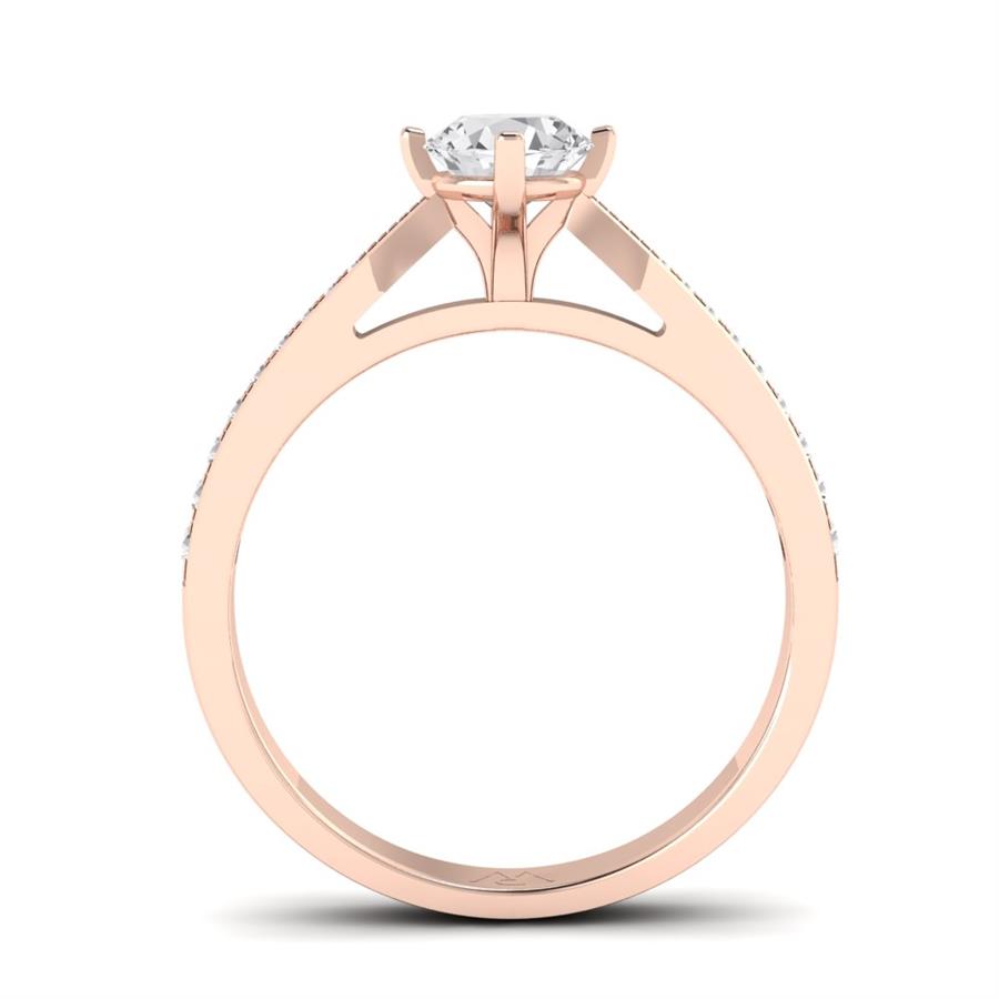 Solitaires Élise Or Rose Oxyde de zirconium 0.60 ct