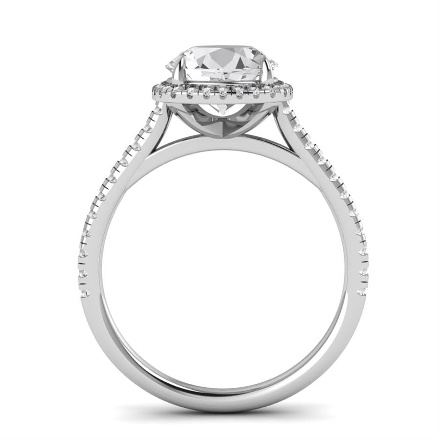 Solitaires Lumière Argent Rhodié Blanc Oxyde de zirconium 2.4 ct