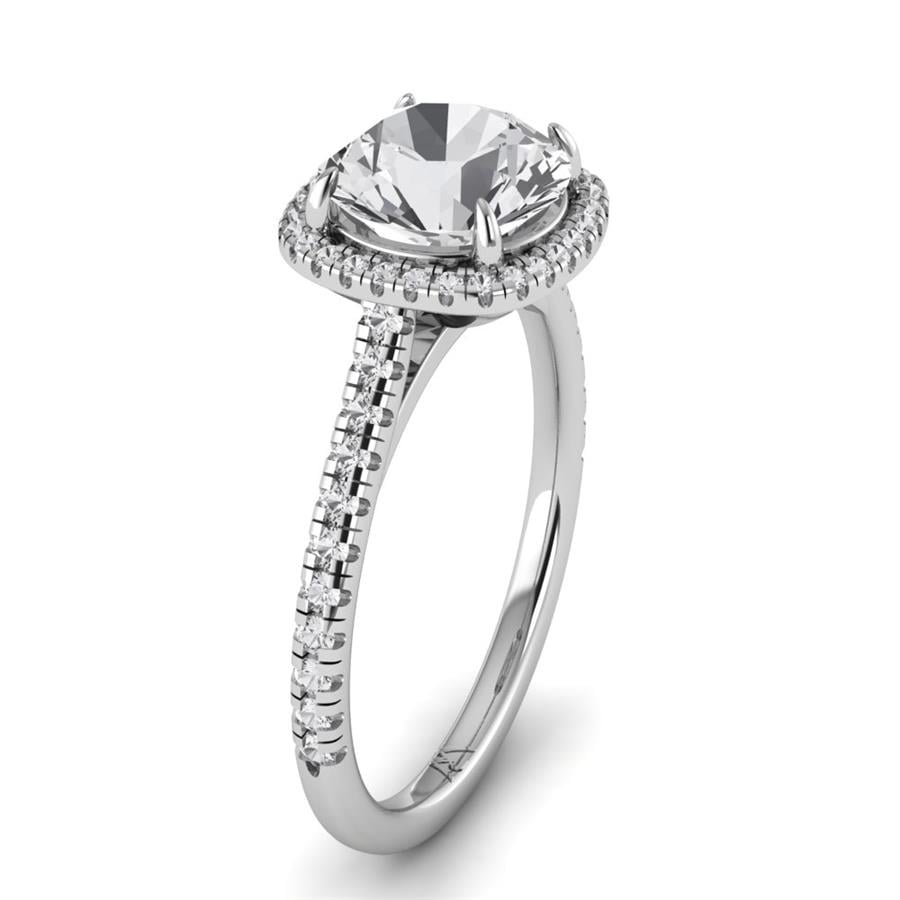 Solitaires Lumière Or Blanc Oxyde de zirconium 2.4 ct