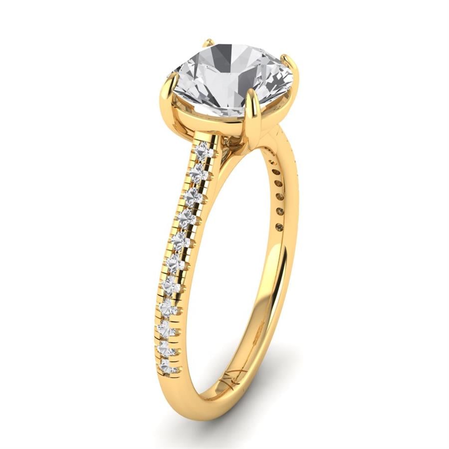 Solitaires Lunira Argent Plaqué Or Jaune Oxyde de zirconium 2.20 ct