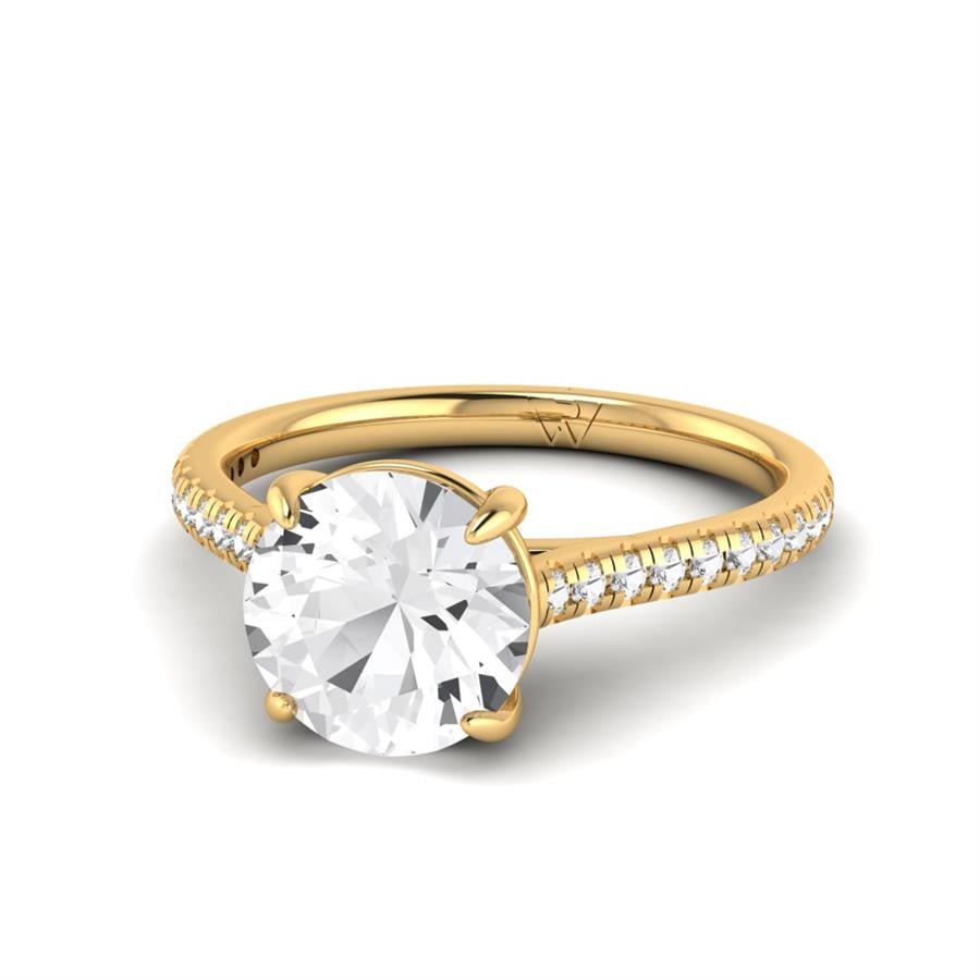 Solitaires Lunira Argent Plaqué Or Jaune Diamant 2.20 ct