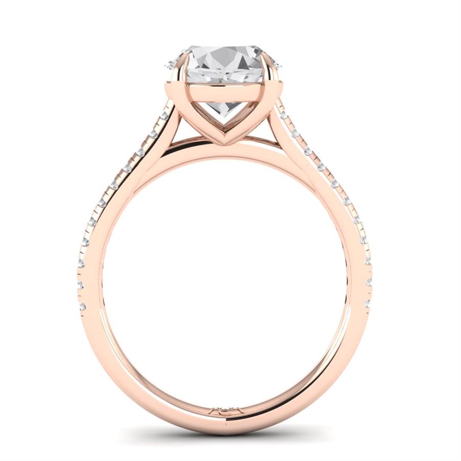 Solitaires Lunira Argent Plaqué Or Rose Oxyde de zirconium 2.20 ct