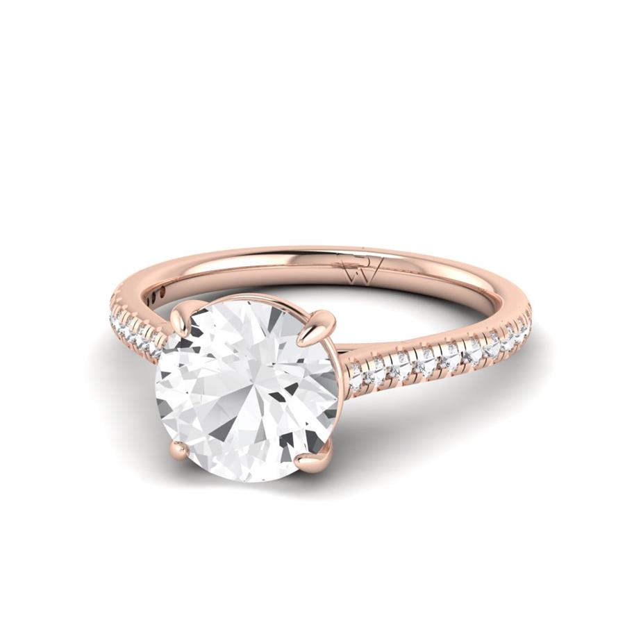 Solitaires Lunira Argent Plaqué Or Rose Oxyde de zirconium 2.20 ct