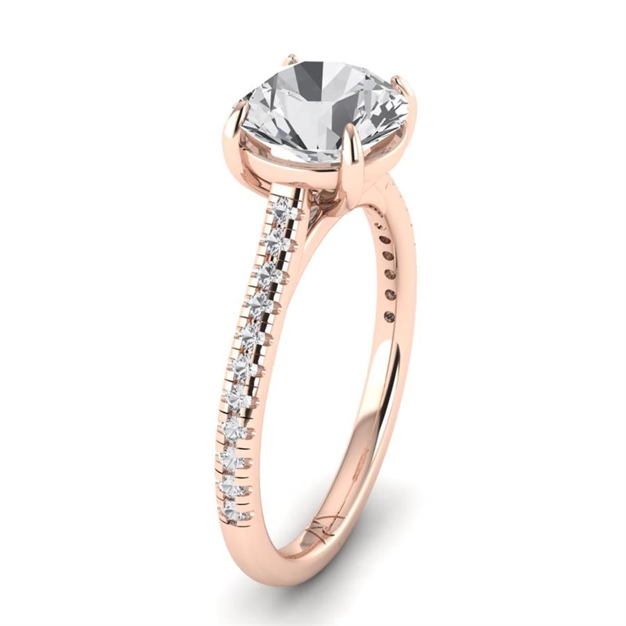 Solitaires Lunira Argent Plaqué Or Rose Diamant 2.20 ct