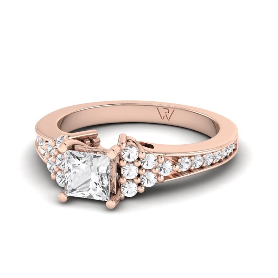 Solitaires Lys Argent Plaqué Or Rose Oxyde de zirconium 1 ct