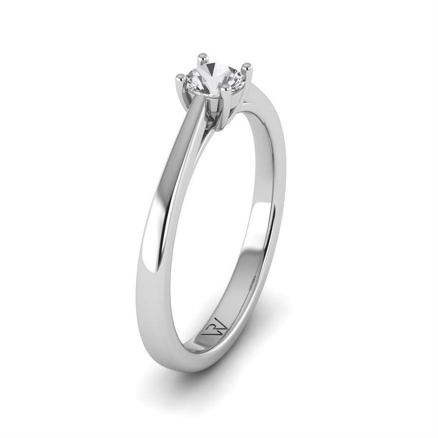 Solitaires Magnifique Or Blanc Argent Diamant 0.25 ct