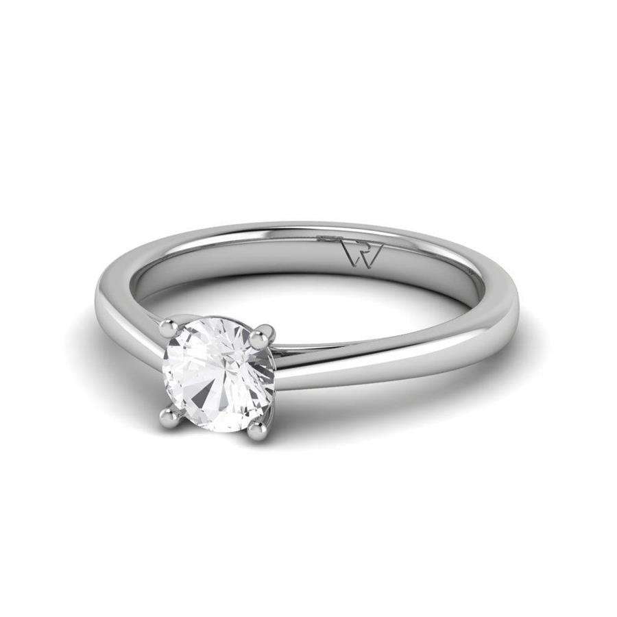 Solitaires Magnifique Or Blanc Argent Diamant 0.60 ct