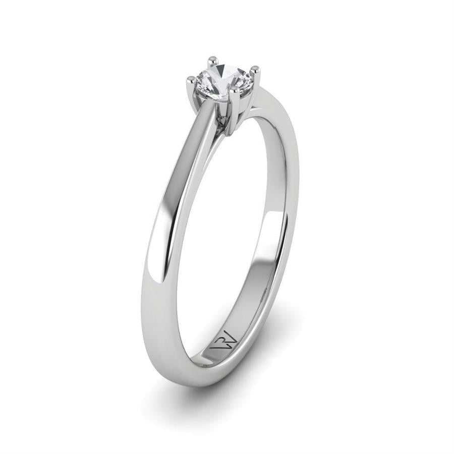 Solitaires Magnifique Or Blanc Argent Diamant 0.20 ct