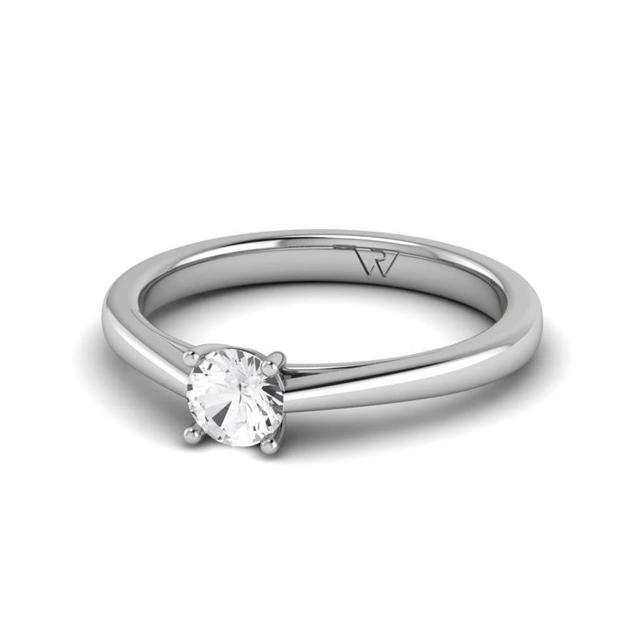 Solitaires Magnifique Or Blanc Argent Diamant 0.33 ct