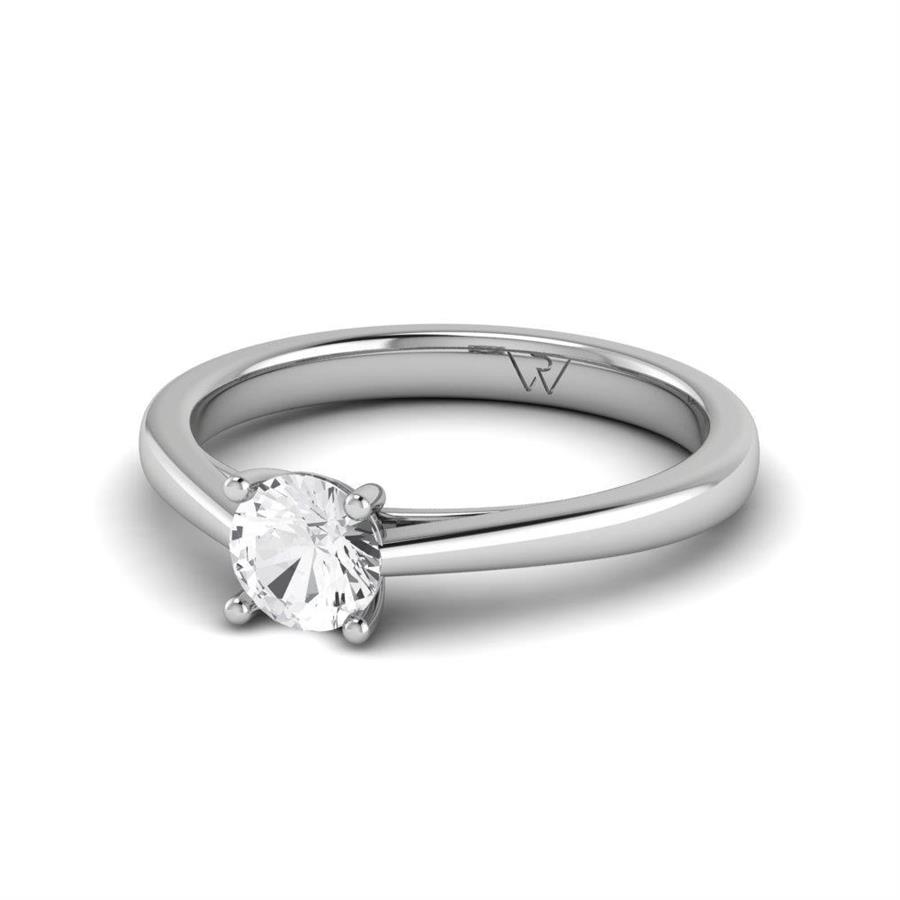 Solitaires Magnifique Or Blanc Argent Diamant 0.50 ct