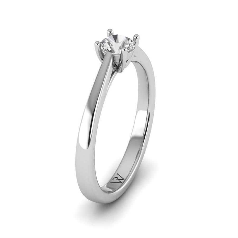 Solitaires Magnifique Or Blanc Argent Diamant 0.33 ct