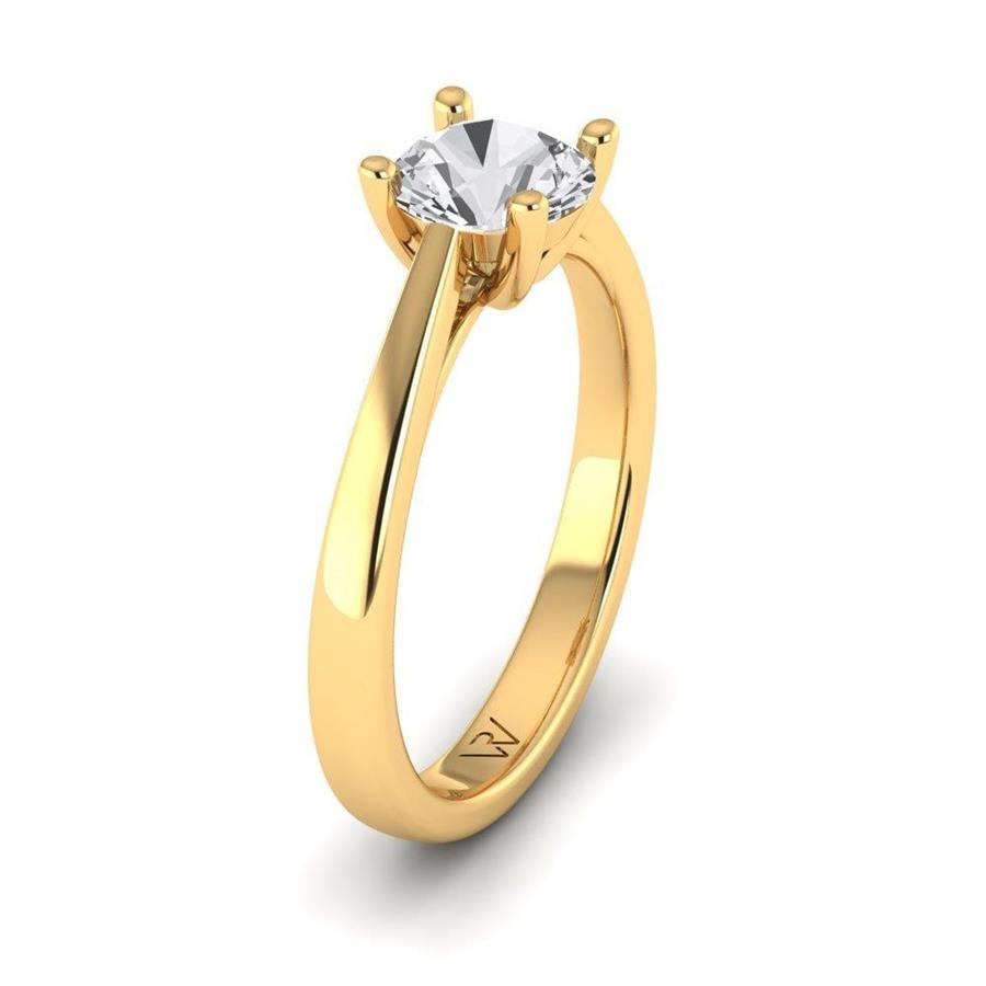 Solitaires Magnifique Or Jaune Argent Diamant 0.90 ct