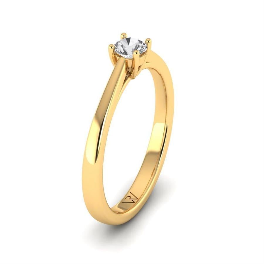 Solitaires Magnifique Or Jaune Argent Diamant 0.20 ct