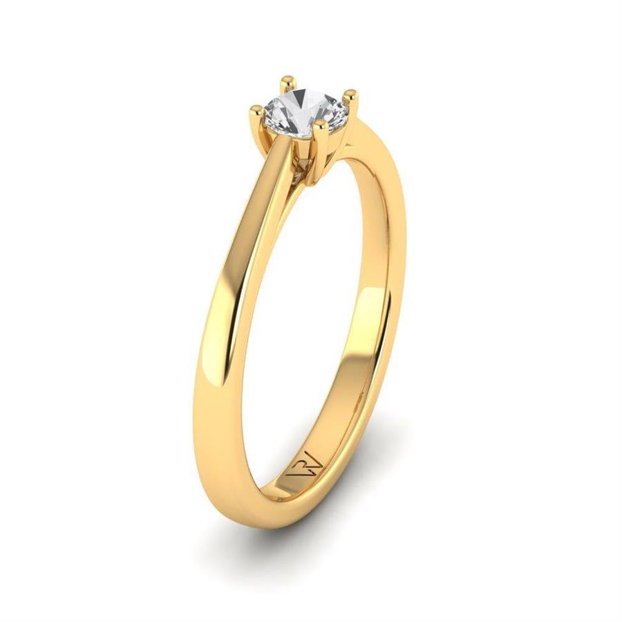 Solitaires Magnifique Or Jaune Argent Diamant 0.25 ct
