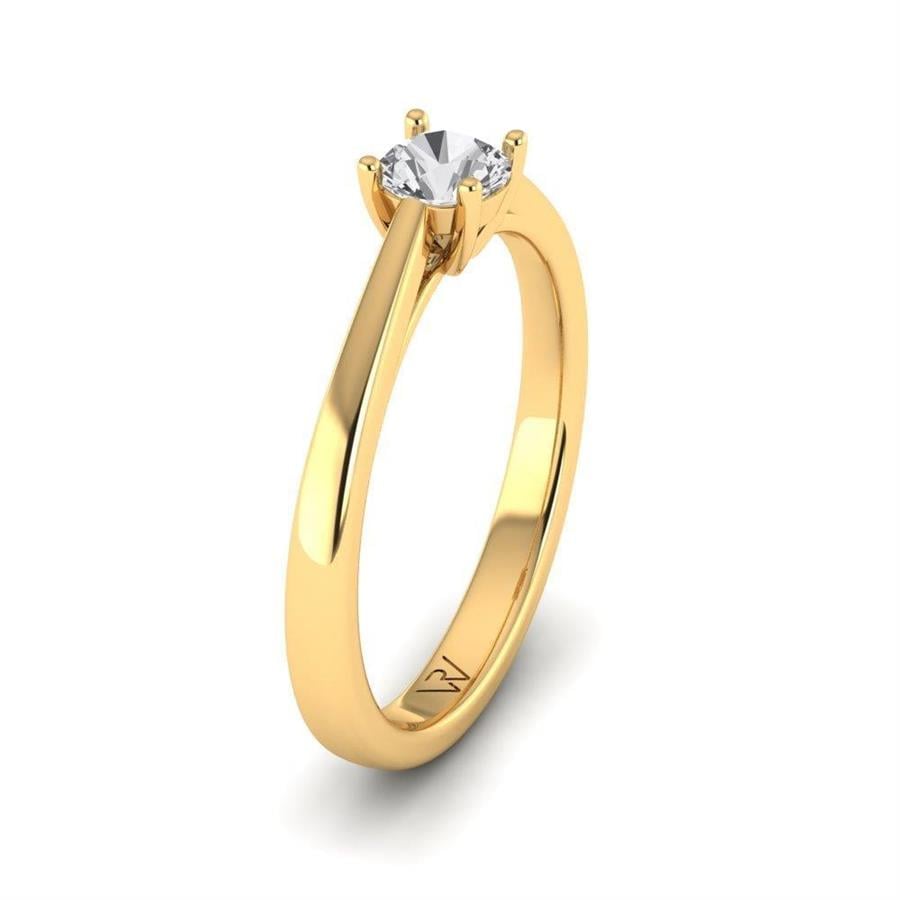 Solitaires Magnifique Or Jaune Argent Diamant 0.33 ct