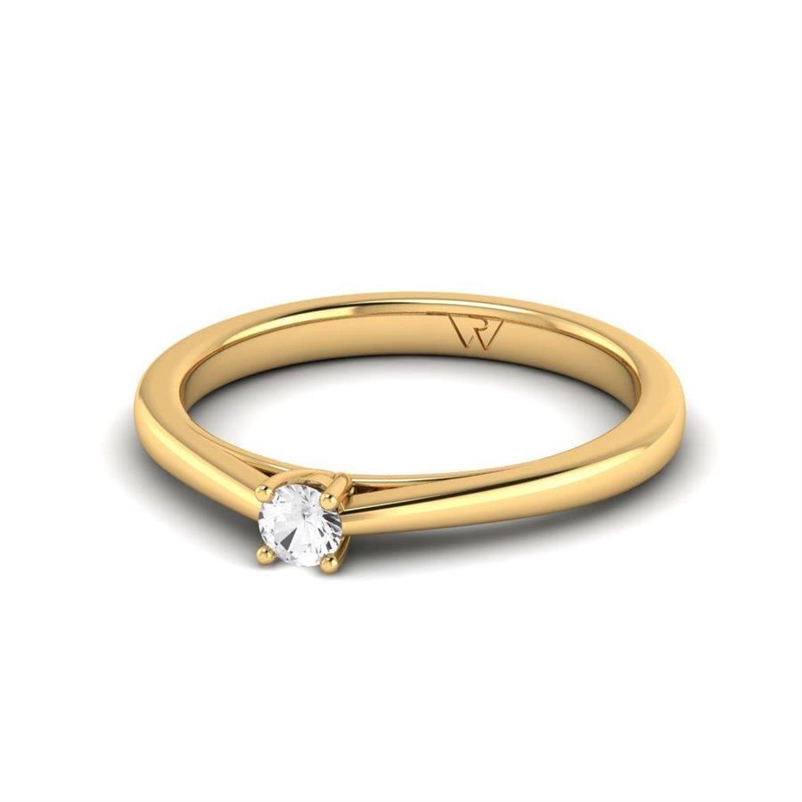 Solitaires Magnifique Or Jaune Argent Diamant 0.10 ct