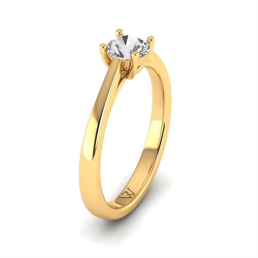 Solitaires Magnifique Or Jaune Argent Diamant 0.50 ct