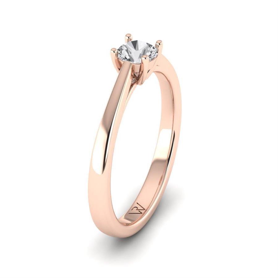 Solitaires Magnifique Or Rose Argent Diamant 0.33 ct