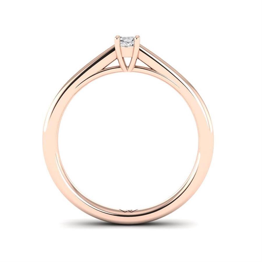 Solitaires Magnifique Or Rose Argent Diamant 0.10 ct