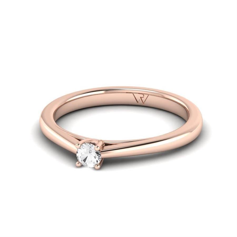 Solitaires Magnifique Or Rose Argent Diamant 0.10 ct