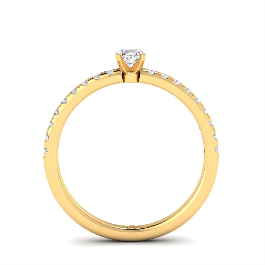 Solitaires Minik Argent Plaqué Or Jaune Diamant 0.45 ct