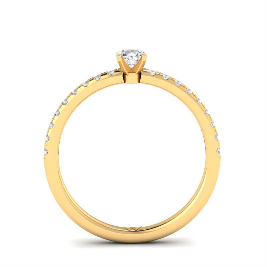 Solitaires Minik Argent Plaqué Or Jaune Oxyde de zirconium 0.45 ct