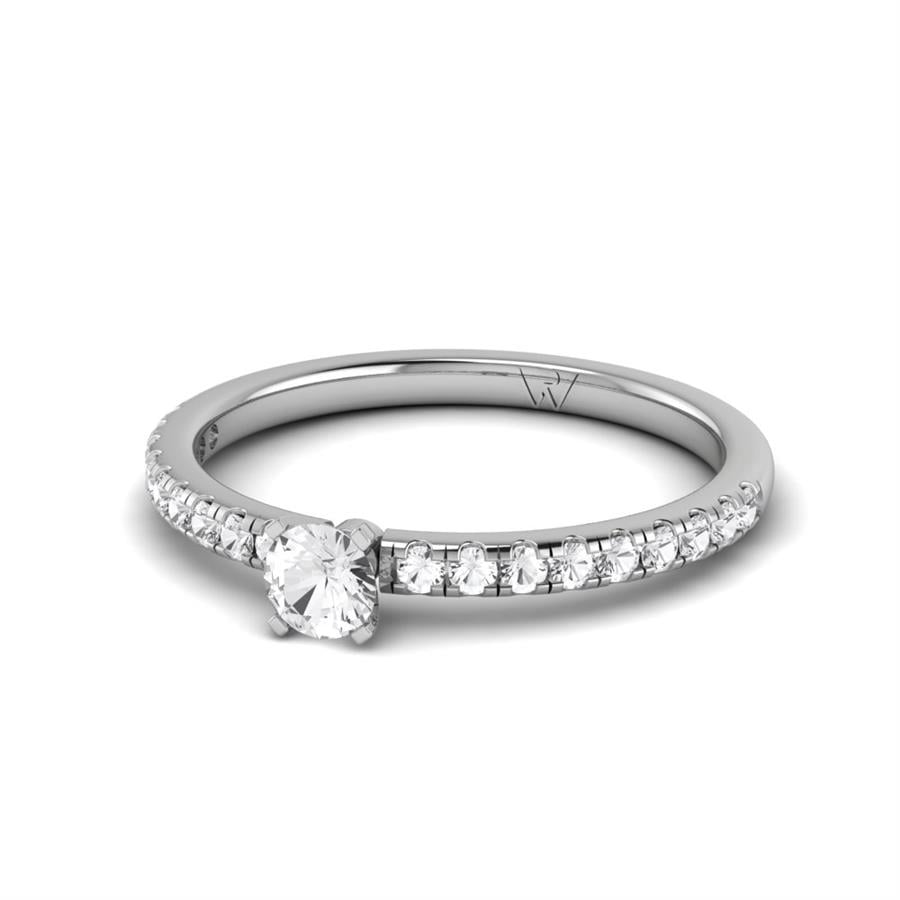 Solitaires Minik Argent Rhodié Blanc Oxyde de zirconium 0.45 ct