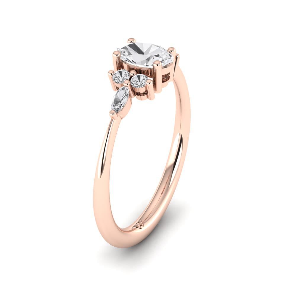 Solitaires Miralys Argent Or Rose Pierre Dalloz 0.33 ct