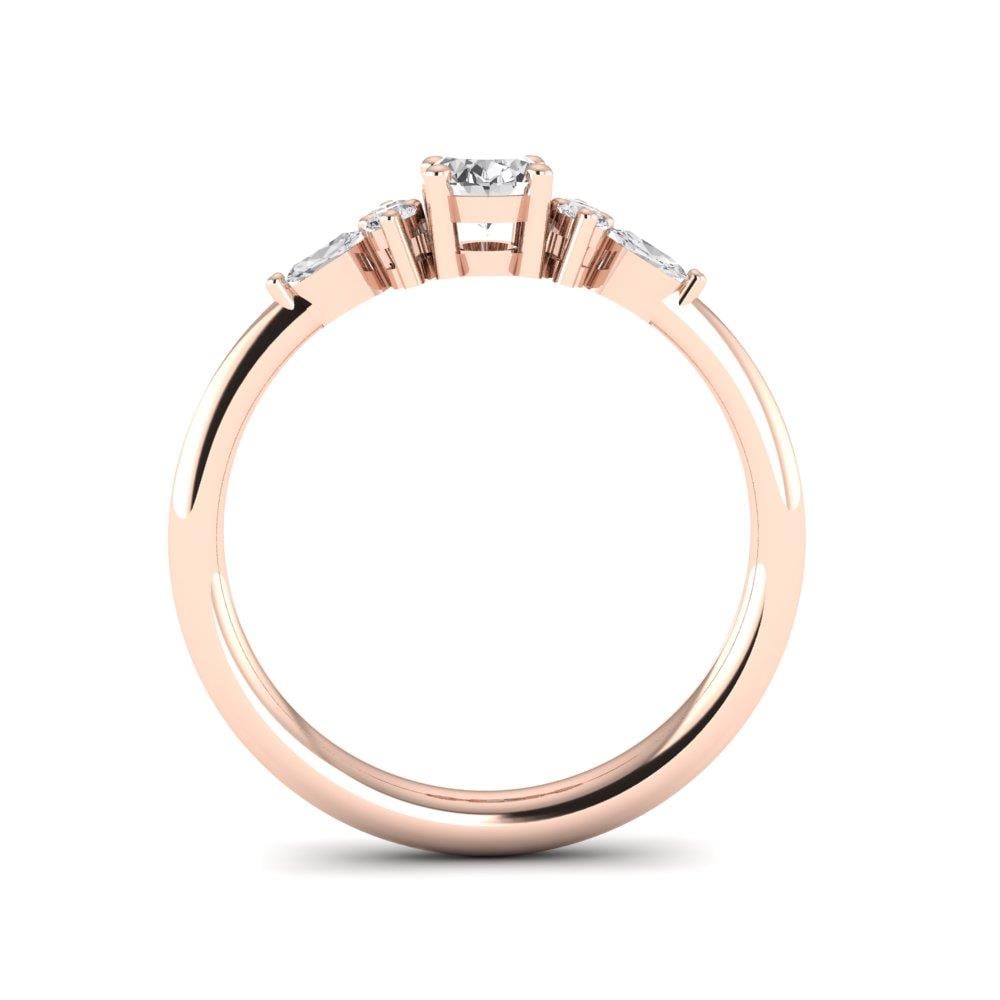 Solitaires Miralys Or Rose Diamant 0.33 ct