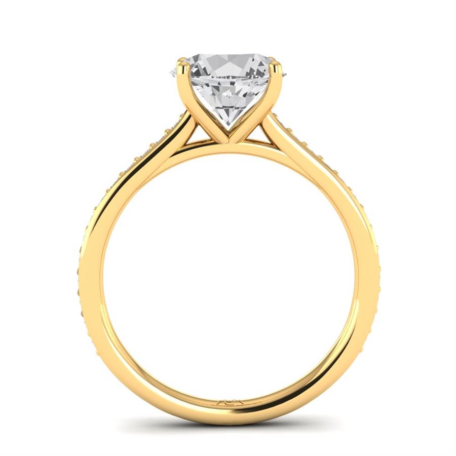 Solitaires Mirellon Argent Plaqué Or Jaune Oxyde de zirconium 2.20 ct