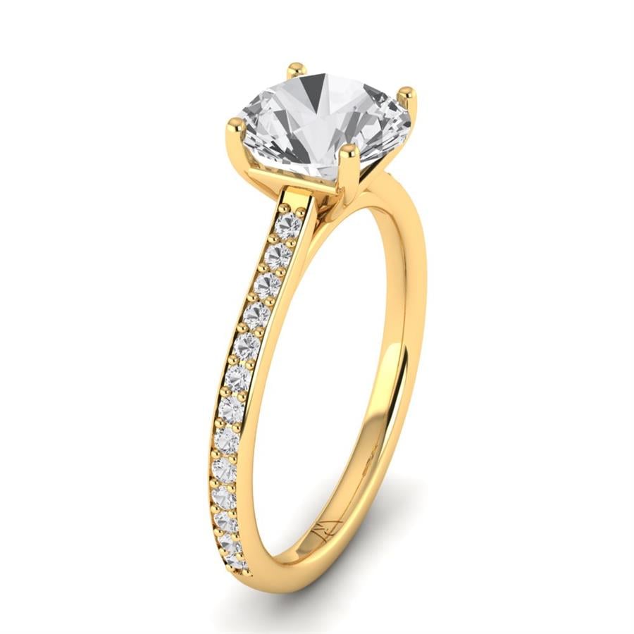 Solitaires Mirellon Argent Plaqué Or Jaune Diamant 2.20 ct